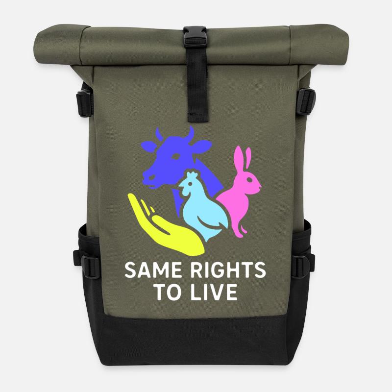 same rights to live - Roll Top Backpack - olive/black