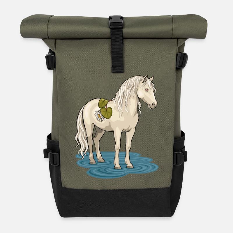 Das Bachpferd - Rolltop Rucksack - Olive/Schwarz