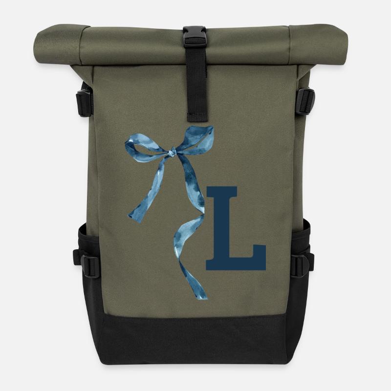 Monogramme l idée cadeau  - Sac à dos roll top - olive/noir