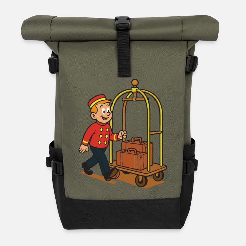 Piccolo Frankys Hotelwagen - Rolltop Rucksack - Olive/Schwarz