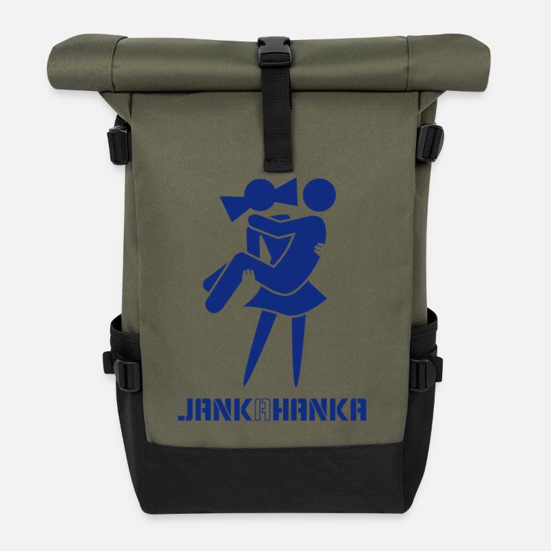 JANK A HANKA - Rolltop Rucksack - Olive/Schwarz