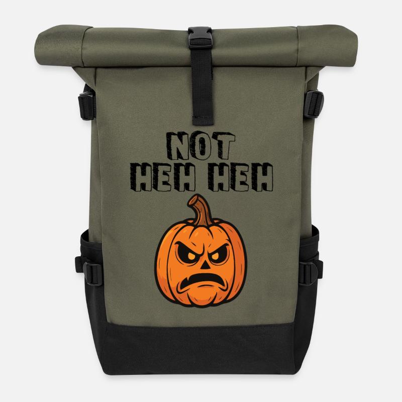 Not Heh Heh - Roll Top Backpack - olive/black