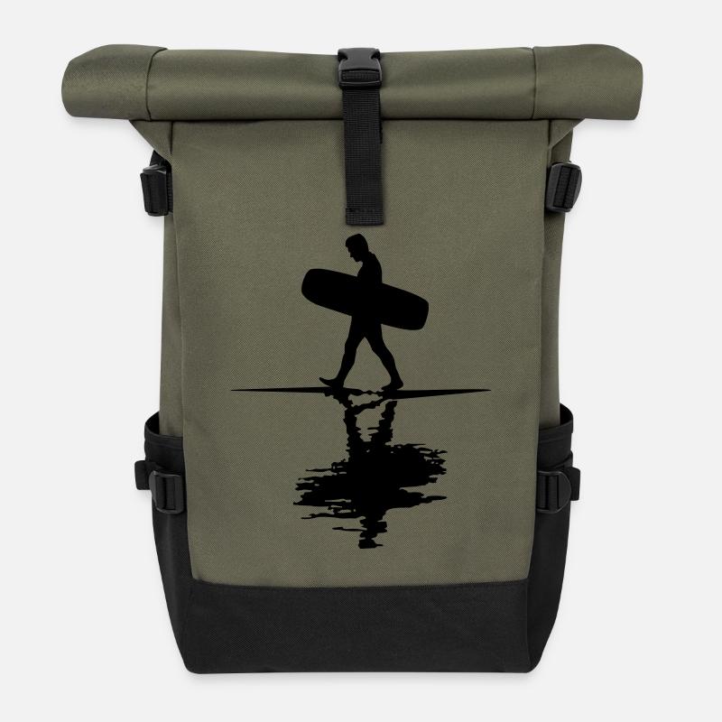 SURF 2 stickerWake - Rolltop Rucksack - Olive/Schwarz