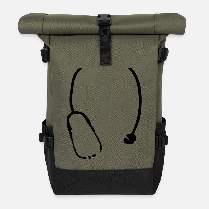 Stethoscope - Sac à dos roll top - olive/noir
