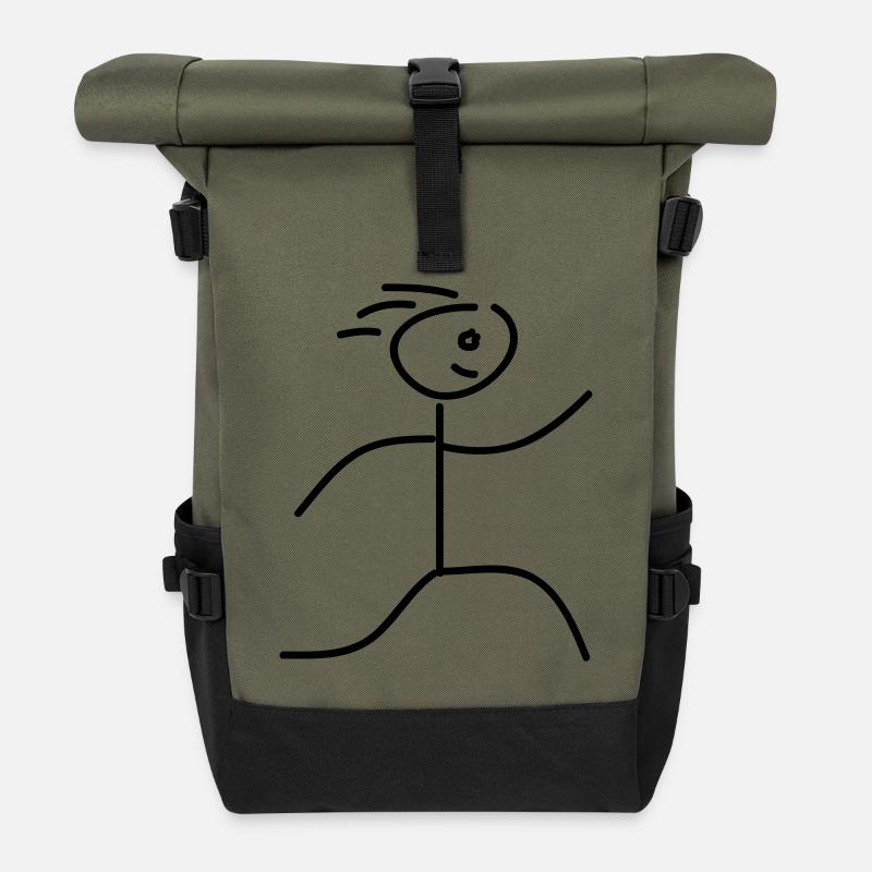 run_peopel_run2 - Rolltop Rucksack - Olive/Schwarz