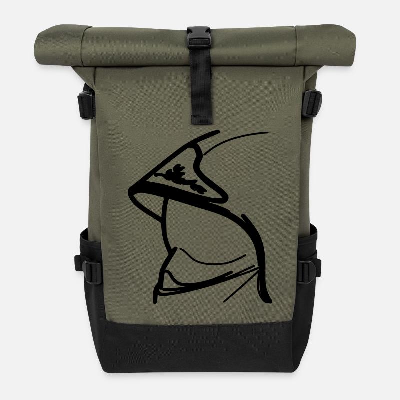 F1 helmet - Roll Top Backpack - olive/black