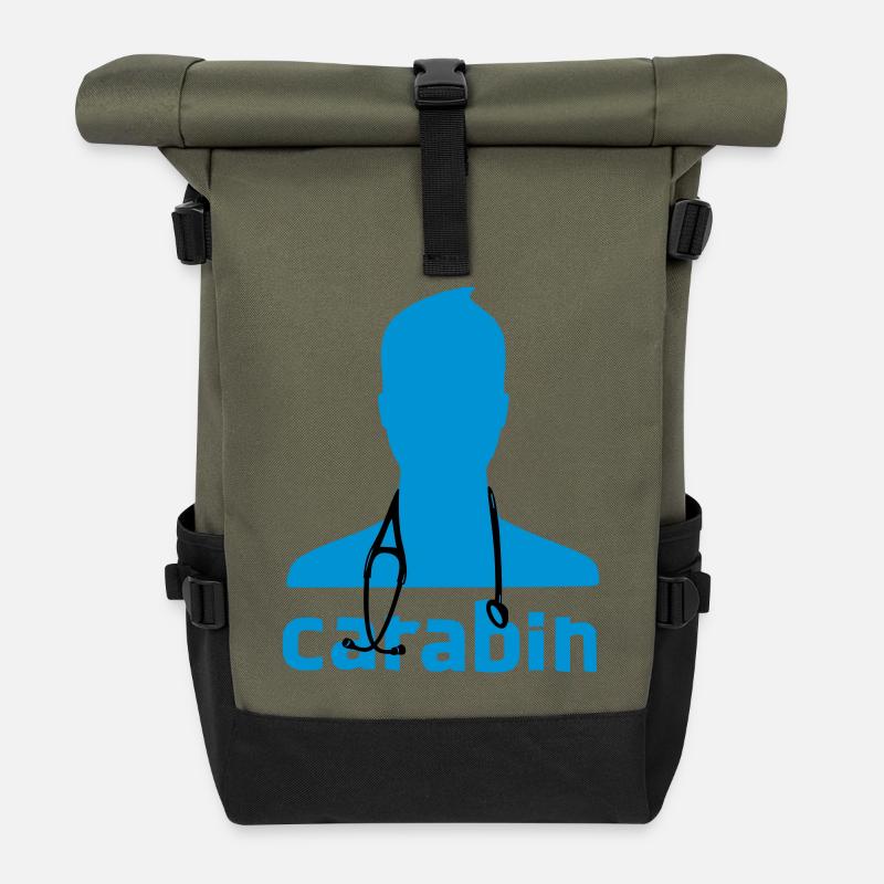 carabin - Rolltop Rucksack - Olive/Schwarz