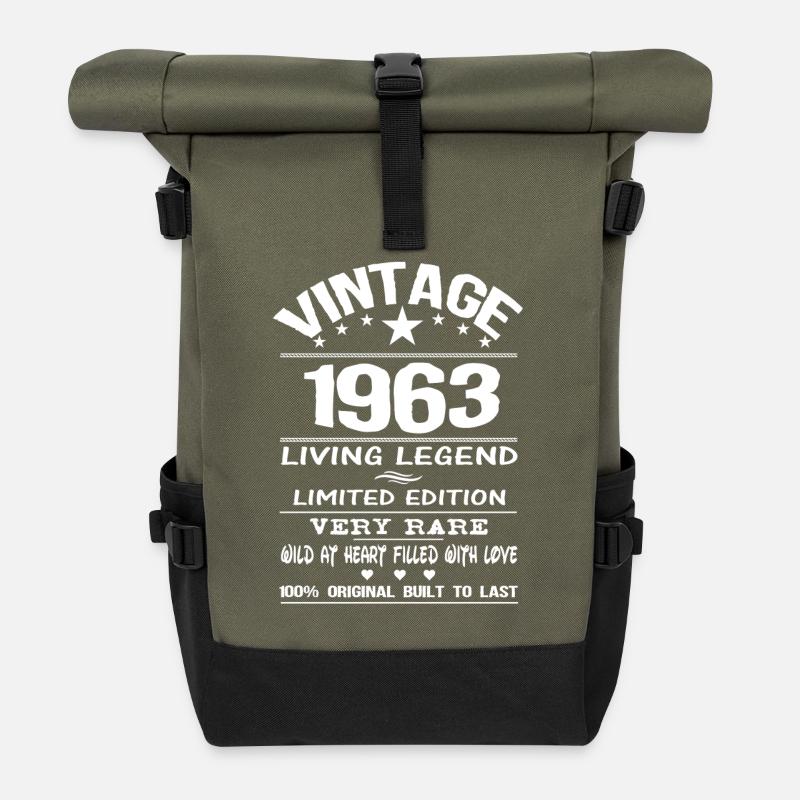 VINTAGE 1963 - Roll Top Backpack - olive/black