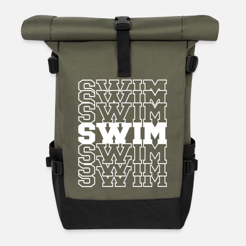 schwimmen - Rolltop Rucksack - Olive/Schwarz