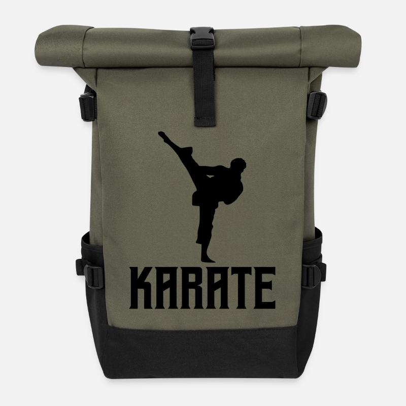 Karaté - Sac à dos roll top - olive/noir