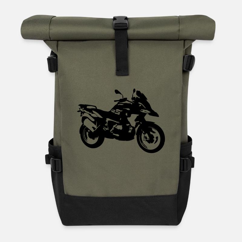 R1250 GS_einfarbig - Rolltop Rucksack - Olive/Schwarz