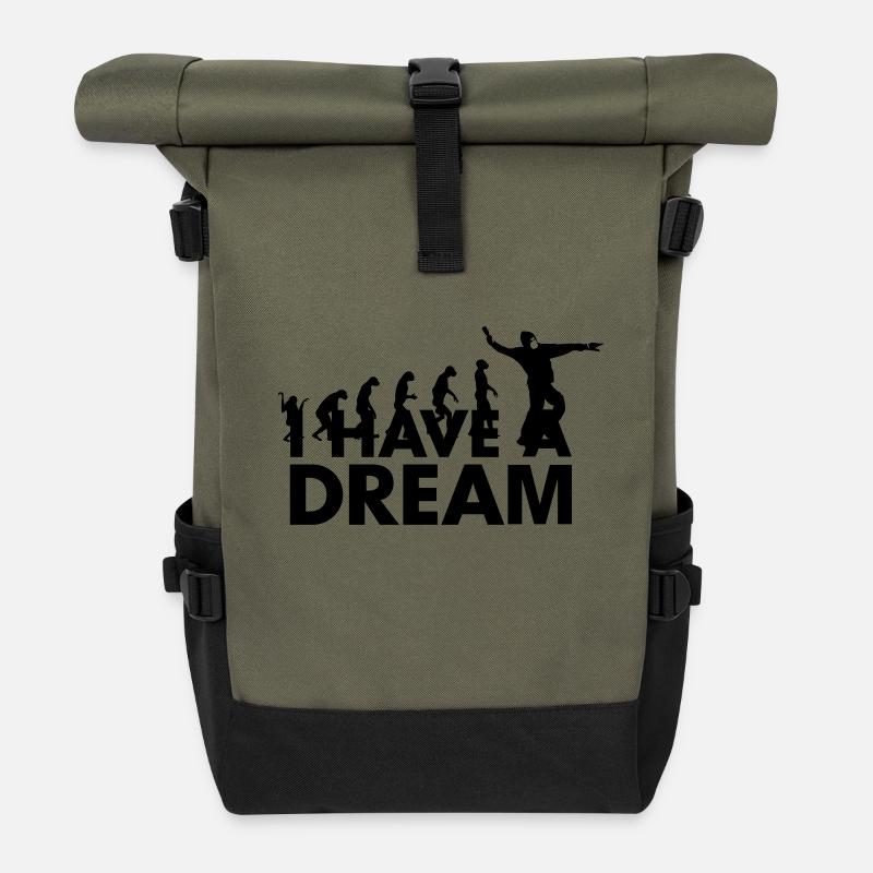 I HAVE A DREAM - Roll Top Backpack - olive/black