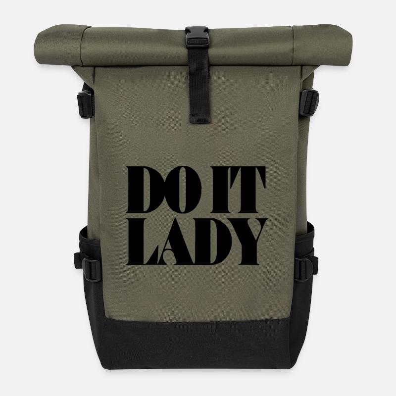 do it lady - schwarz - Rolltop Rucksack - Olive/Schwarz