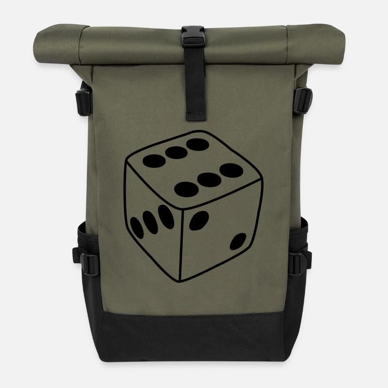 Würfel - Rolltop Rucksack - Olive/Schwarz