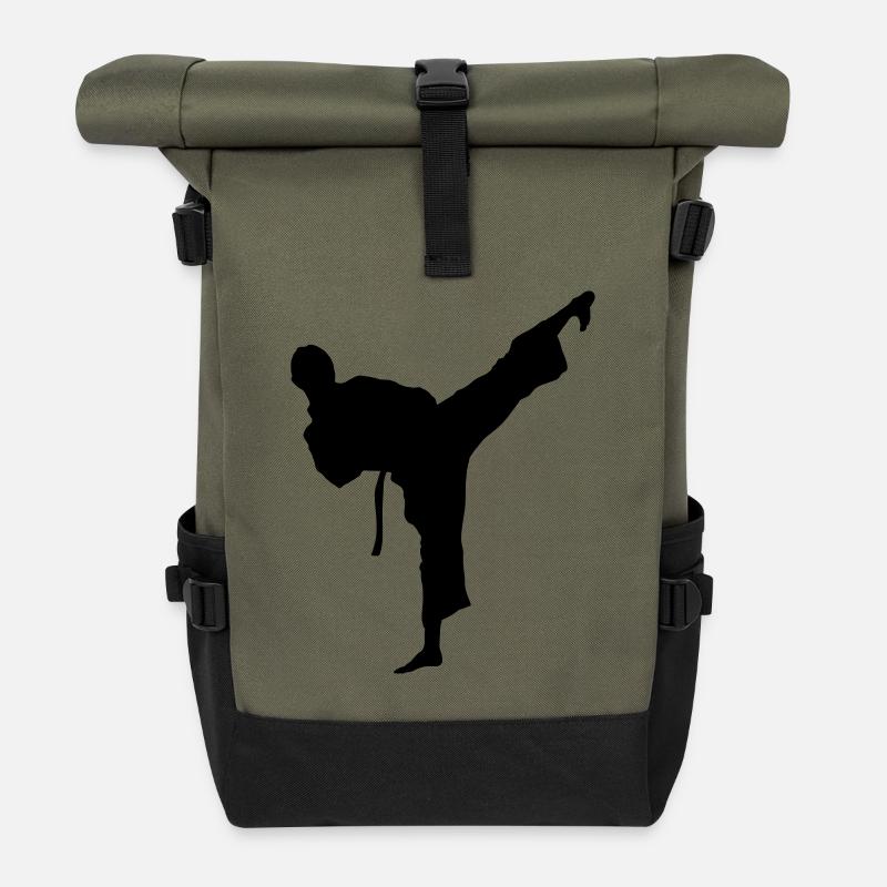 taekwondo_10 - Sac à dos roll top - olive/noir