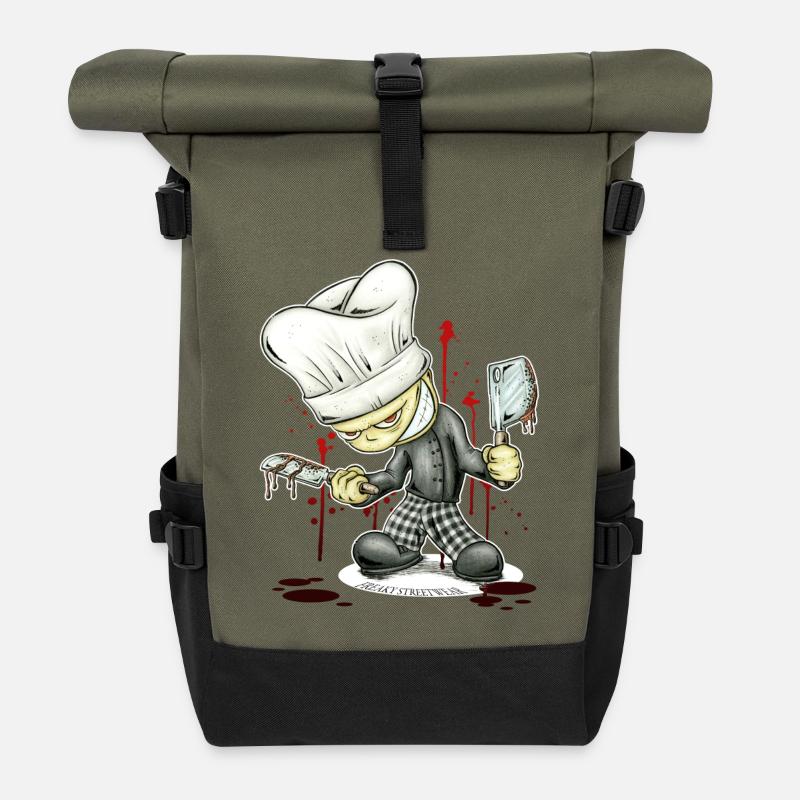 Kleiner Koch - Sac à dos roll top - olive/noir