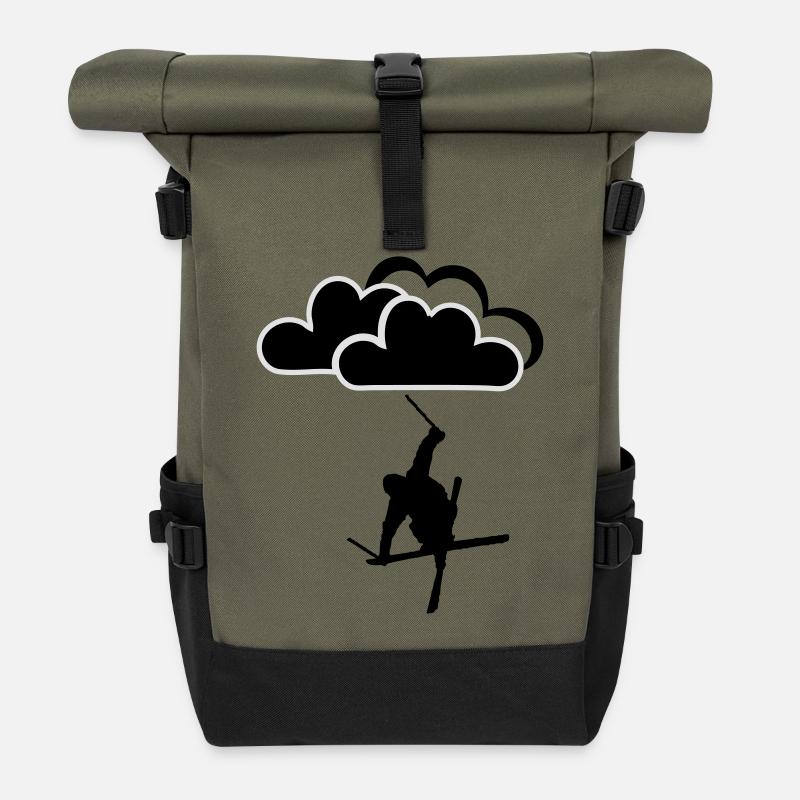 Freestyler avec nuages - Sac à dos roll top - olive/noir