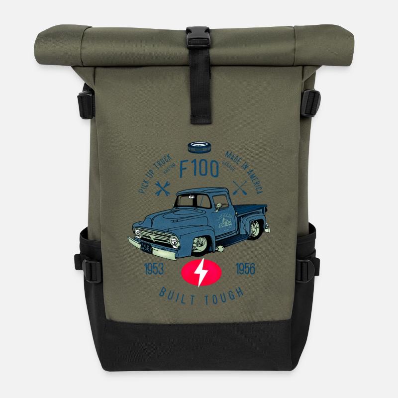 F100 Built Tough - Roll Top Backpack - olive/black