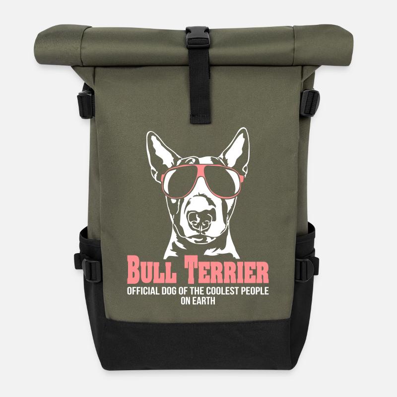 BULL TERRIER coolest people - Rolltop Rucksack - Olive/Schwarz