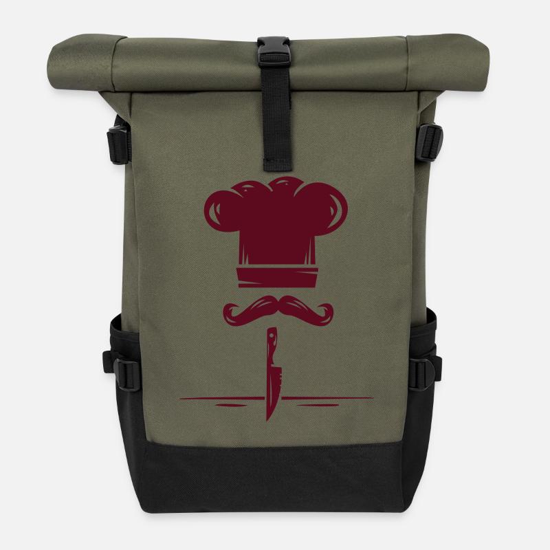 logo Küche - Rolltop Rucksack - Olive/Schwarz