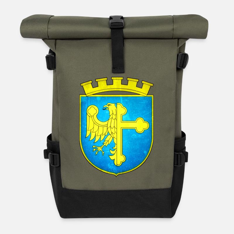 Opole - Polen - Rolltop Rucksack - Olive/Schwarz