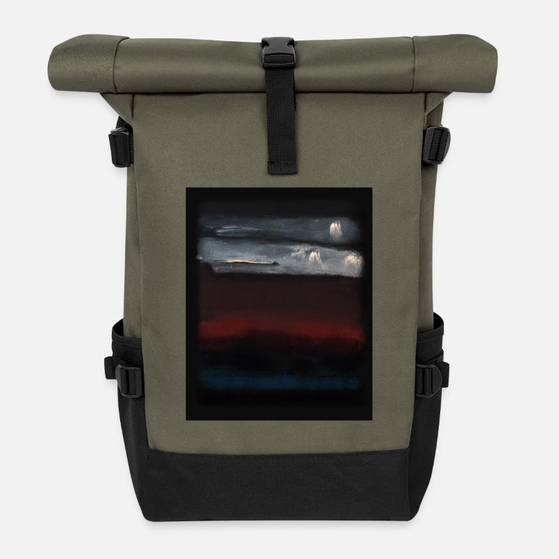 Rothko-Stil in digitalen Farben - Rolltop Rucksack - Olive/Schwarz