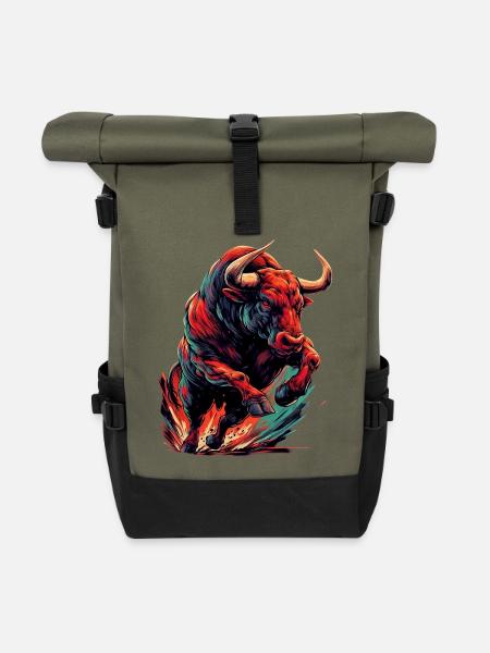 Stier - Rolltop Rucksack - Olive/Schwarz