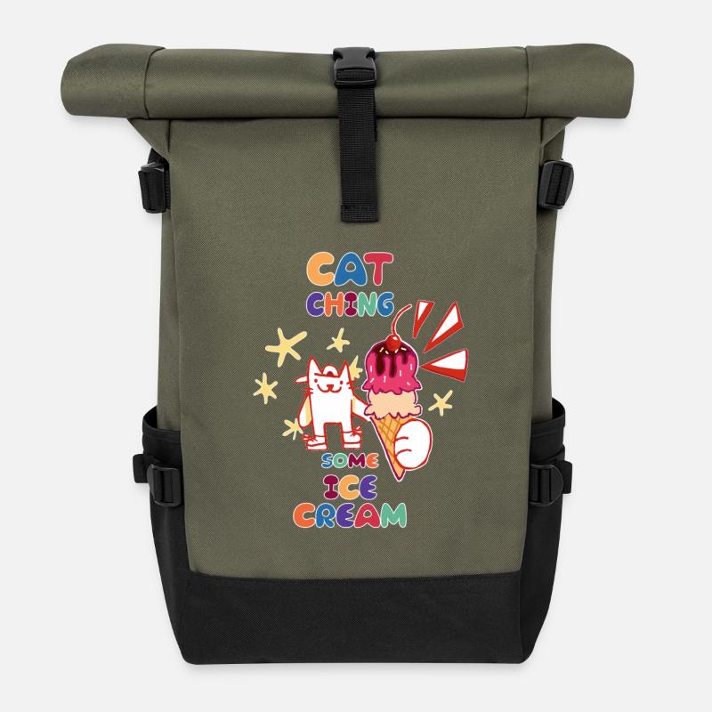 Attraper une glace - Sac à dos roll top - olive/noir