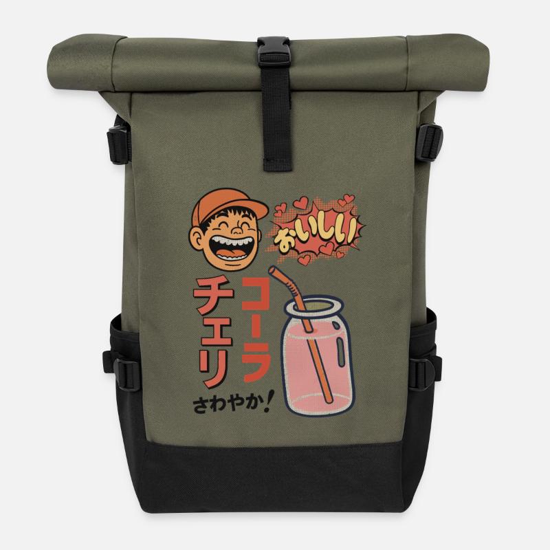 Cherry Cola Refreshing! - Rolltop Rucksack - Olive/Schwarz