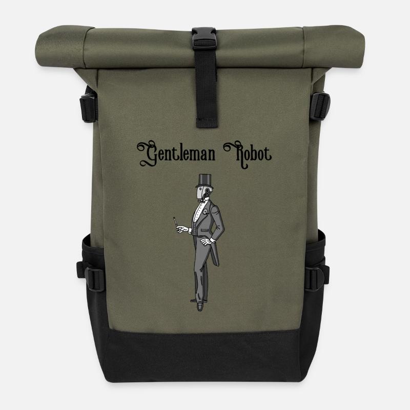 Robot du passé - Sac à dos roll top - olive/noir