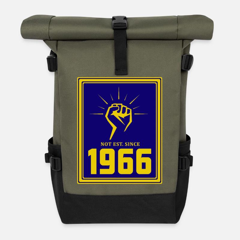 Retro Rebellion 1966 Motif Design - Roll Top Backpack - olive/black