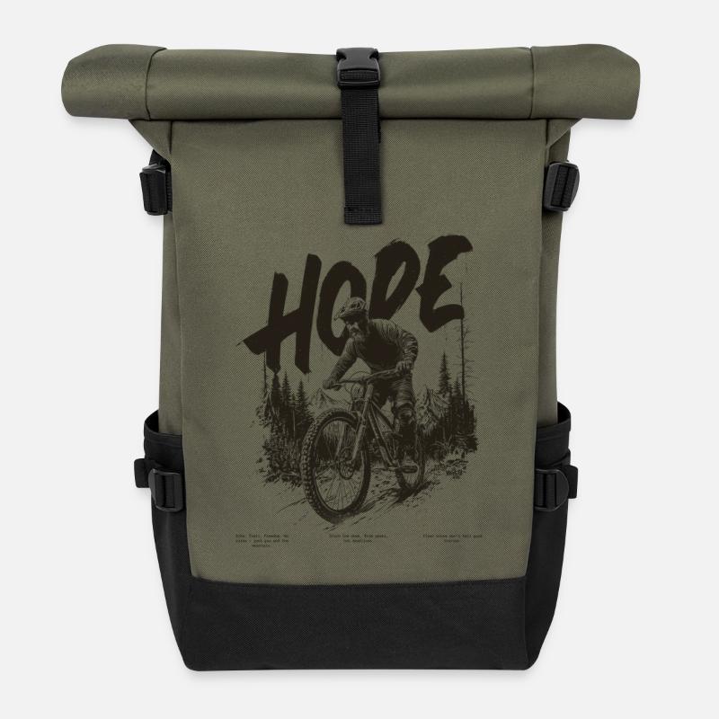 Biker Hope - Rolltop Rucksack - Olive/Schwarz
