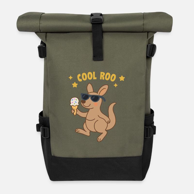 Coq cool - Sac à dos roll top - olive/noir