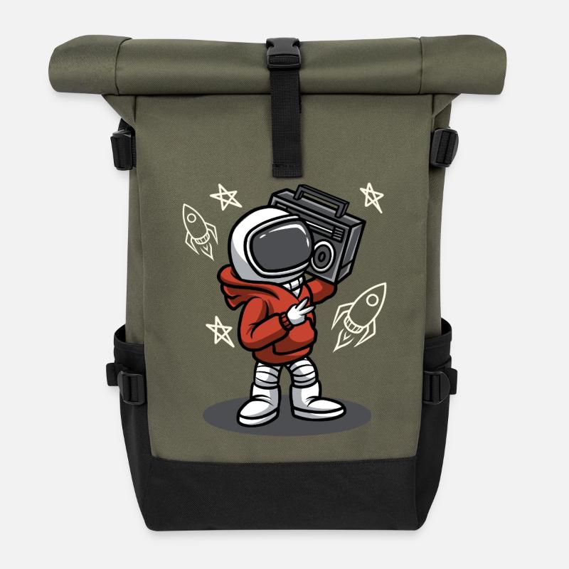 COOL SPACE - Roll Top Backpack - olive/black
