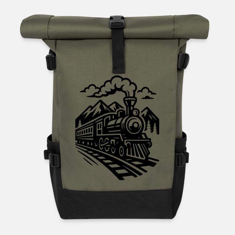 Locomotive - Sac à dos roll top - olive/noir