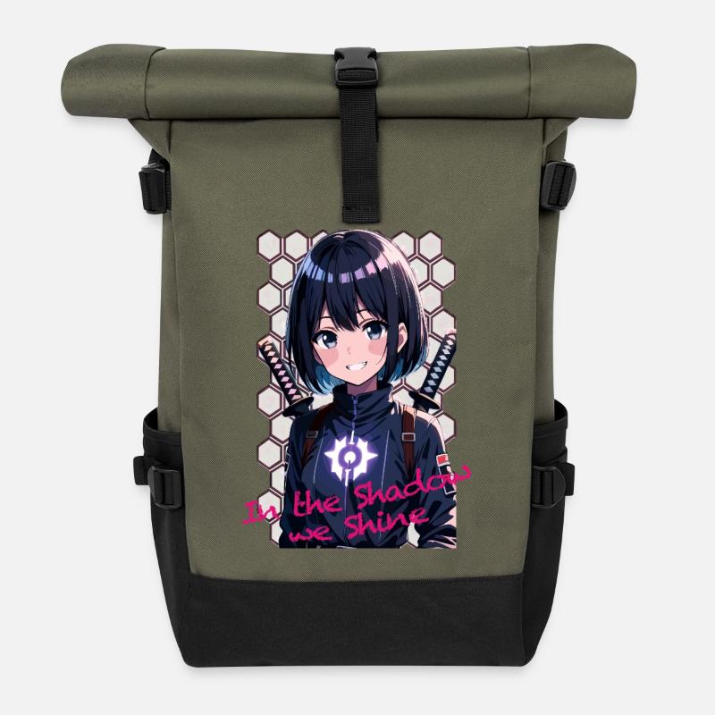 Schattenlicht Kämpferin - Rolltop Rucksack - Olive/Schwarz