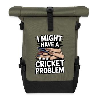 Lustiges Kricket Spruch Vintage Cricket Spiel - Rolltop Rucksack - Olive/Schwarz - Vorne