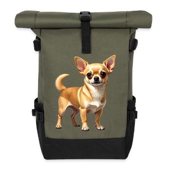 Fawn Chihuahua - Roll Top Backpack - olive/black - Front