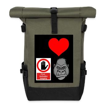 Heart Hand Gorilla Private Access - Roll Top Backpack - olive/black - Front