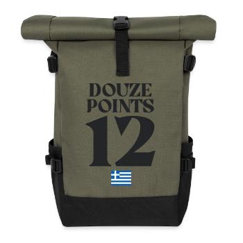 Douze Punkte 12 Griechenland Euroviision - Rolltop Rucksack - Olive/Schwarz - Vorne