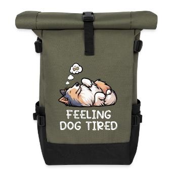 Se sentir fatigué par le chien, propriétaire de Collie Collie Colliehung, - Sac à dos roll top - olive/noir - Devant