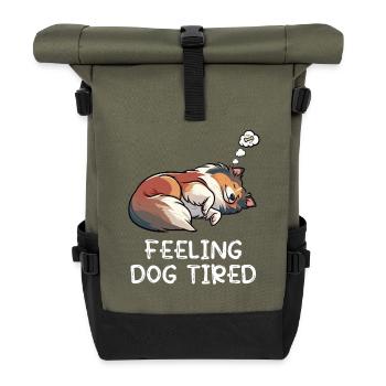 Se sentir fatigué par le chien, propriétaire de Collie Collie Colliehung, - Sac à dos roll top - olive/noir - Devant
