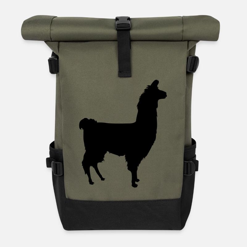Lama Silhouette - Rolltop Rucksack - Olive/Schwarz