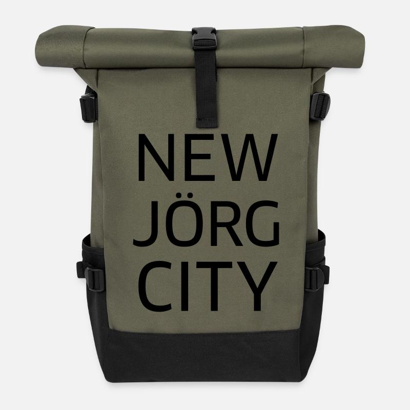 New Jörg City - Roll Top Backpack - olive/black