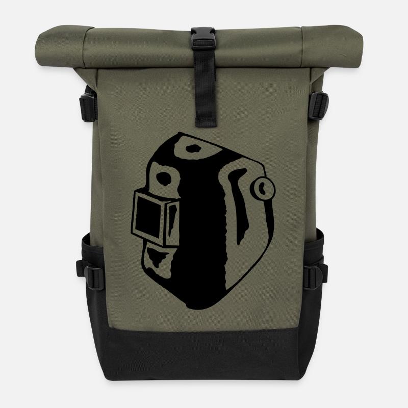 Welding Helmet - Rolltop Rucksack - Olive/Schwarz