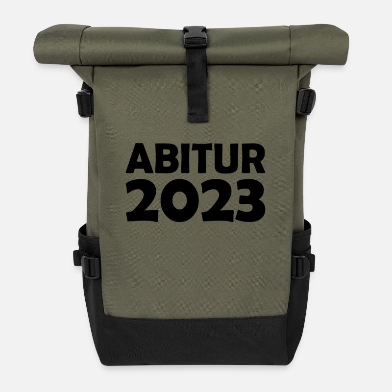 Abitur 2023 - Rolltop Rucksack - Olive/Schwarz