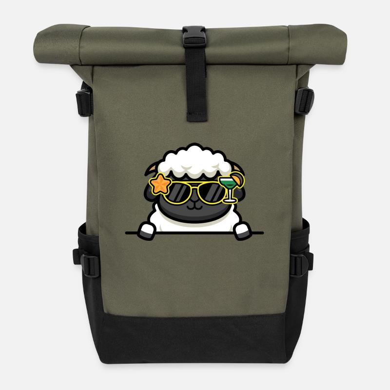 Kühles Lammfleisch - Rolltop Rucksack - Olive/Schwarz