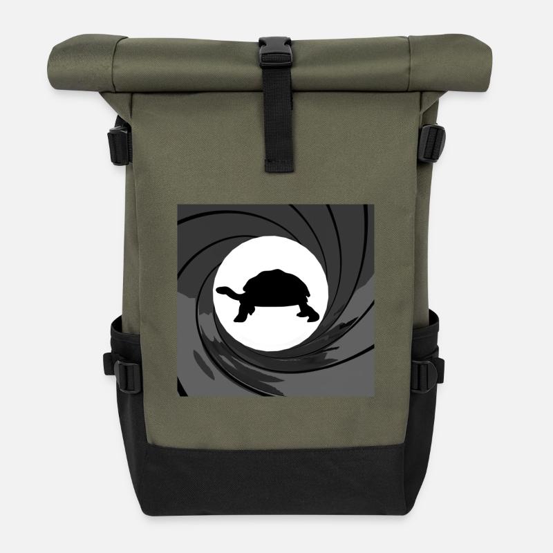 Tortue Bond - Sac à dos roll top - olive/noir