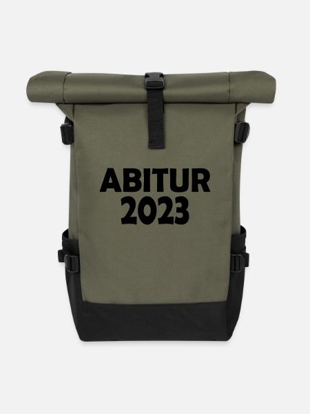 Abitur 2023 - Rolltop Rucksack - Olive/Schwarz