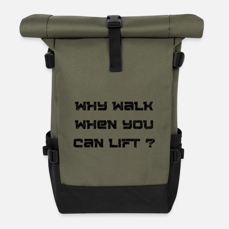 No excuses - Roll Top Backpack - olive/black